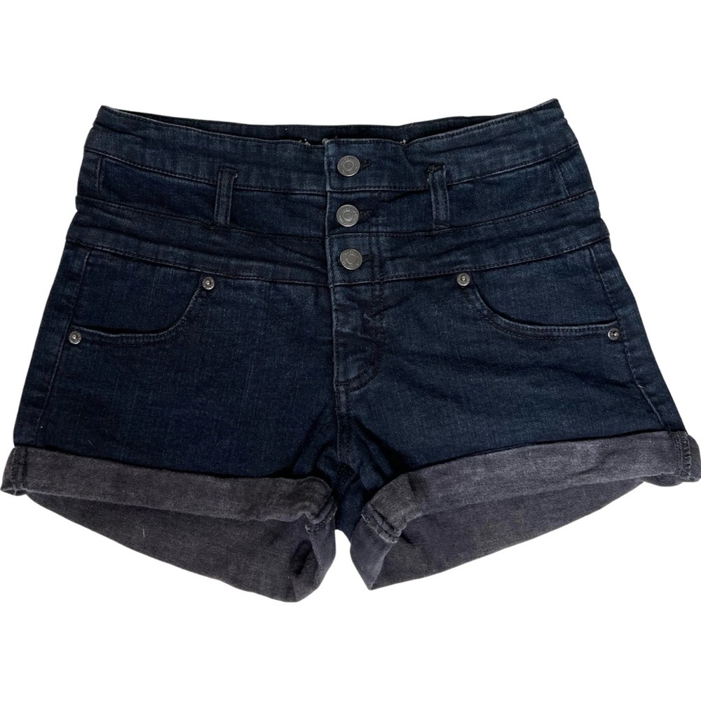 Mossimo Denim Shorts High Rise Super Stretch Black Sz 6 or 28